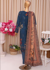 HZ Textiles Printed Linen Slub 3 Piece Unstitched Suit HZ25LSS LSD-302